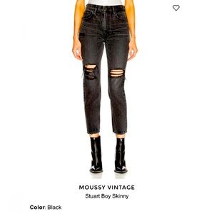 Moussy Vintage Stuart Boy Skinny in Black